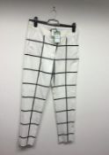 SPORTMAX - a pair of ladies white and black checked trousers, size 10