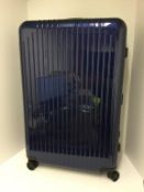RIMOWA - a blue gloss essential light check in suitcase