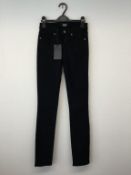 PAIGE JEANS - a pair of ladies skyline skinny black shadow jeans, size 23