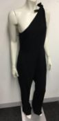 DIANE VAN FURSTENBERG - a ladies black one shouldered jump suit, size 6