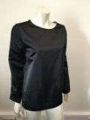 STROM - a ladies black silk sleeved top, size large