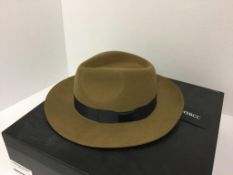 HSBCC - a ladies light brown hat, in box