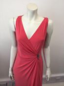 RALPH LAUREN - a ladies pink dress with brooch, size 4
