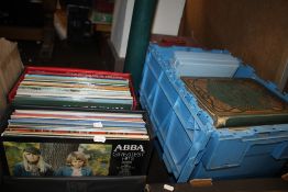 A QUANTITY OF LP RECORDS TO INCLUDE ABBA, ELVIS PRESLEY, ETC.