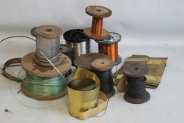 BOX CONTAINING ELEVEN REELS OF CORED SOLDER WIRE and other wire