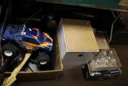 A QUANTITY OF SUNDRIES TO INCLUDE A REMOTE CONTROL CAR, ETC.