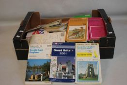 A BOX OF MAINLY ORDNANCE SURVEY MAPS, some of local interest and a good selection of Wales.