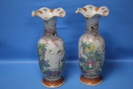 A PAIR OF ORIENTAL VASES A/F