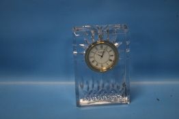 A WATERFORD CRYSTAL GLASS CLOCK