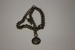 A HEAVY SILVER ALBERT WATCH CHAIN, W APPROX 100 g