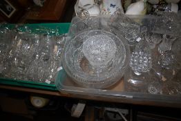 TWO TRAYS OF GLASSWARE (TRAYS NOT INCLUDED)