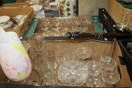 TWO TRAYS OF GLASSWARE (TRAYS NOT INCLUDED)