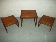 A G PLAN STYLE SET OF THREE RETRO TEAK TABLES