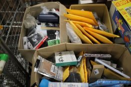 FIVE BOXES OF MAINLY NEW ITEMS TO INCLUDE WALL MOUNTED BOTTLE OPENERS, IPAD CASES, PHONE CASES,