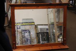 A PINE FRAMED MIRROR 95 X 73 CM