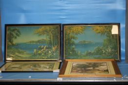 TWO VINTAGE PRINTS OF SEASCAPES ALONG WITH TWO REPRODUCTION PRINTS (4)