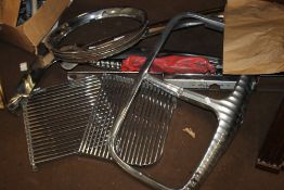 DAMILER INTEREST, A QUANTITY OF VINTAGE PARTS, to include a grill (A/F) various body & wheel