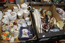 TWO TRAYS OF CERAMICS TO INCLUDE COALPORT POSIES