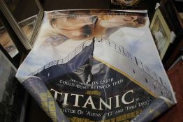 A COLLECTION OF CINEMA POSTERS TO INCLUDE TITANIC, CINDY CRAWFORD