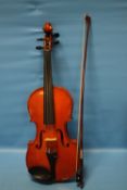 A CASED SKYLARK VIOLIN WITH BOW