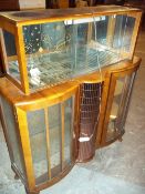 A VINTAGE MIRRORED WALNUT CHINA CABINET