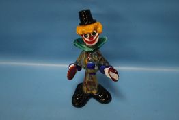 A MURANO GLASS CLOWN, H 20 CM