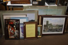 A QUANTITY OF PICTURES AND PRINTS TO INCLUDE A PRINT OF WOLVERHAMPTON MARKET