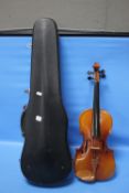 A CASED SKYLARK VIOLIN, NO BOW