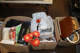 THREE BOXES OF SUNDRIES TO INCLUDE KITCHENALIA