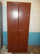 A MODERN TWO DOOR DOUBLE WARDROBE