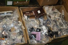 THREE BOXES OF ASSORTED COSTUME JEWELLERY A/F RETURNS
