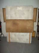 A DOUBLE MYER'S DIVAN BED AND MATTRESS WITH HEADBOARD