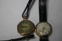 TWO 9 CT GOLD LADIES WRIST WATCHES A/FCondition Report:NO WINDERS