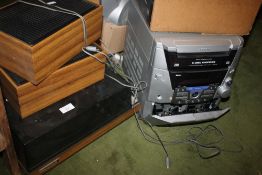 A THOMSON HI-FI TOGETHER WITH A FERGUSON TURNTABLE AND A PAIR OF THORN SPEAKERS