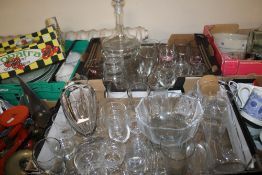 TWO TRAYS OF GLASSWARE (TRAYS NOT INCLUDED)