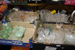 FOUR TRAYS OF GLASSWARE (TRAYS NOT INCLUDED)