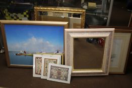 A QUANTITY OF PICTURES, PRINTS AND A MIRROR