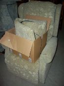 A RISER RECLINER CHAIR INCLUDING ADDED HEATED CUSHION, POWER LEAD MISSING