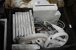 A NINTENDO WII, ACCESSORIES AND GAMES