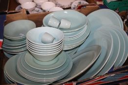 A TRAY OF TEA & DINNERWARE (TRAY NOT INCLUDED)