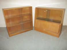 TWO OAK GLAZED BOOKCASES, ONE BY PHOENIX GALLERY