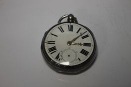 WELSH INTEREST A SILVER FUSEE OPEN FACE POCKET WATCH, the movement signed W. Williams Llanidloes,