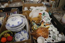 THREE TRAYS OF CERAMICS TO INCLUDE (TRAYS NOT INCLUDED)