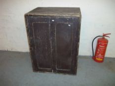 AN ANTIQUE HOUSEKEEPER'S STORAGE CUPBOARD