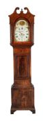 A mahogany and inlaid longcase clock