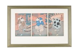 Kunichika and Toyokuni III: Five Japanese Woodblock Triptychs of kabuki actors and entertainers
