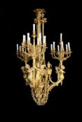 A large and impressive gilt bronze chandelier in Louis XVI taste