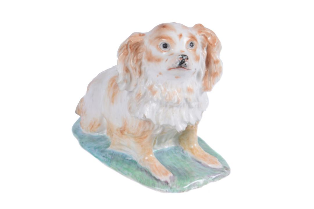 A Derby porcelain model of a Bolognese terrier in the Meissen style - Image 2 of 2