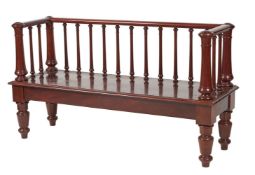 A Victorian mahogany hall bench