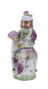 A Charles Gouyn St. James's factory type scent bottle Bacchic group of a boy and goat
